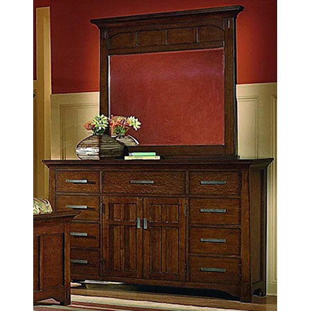 9 Drawer Dresser and Mirror Combination